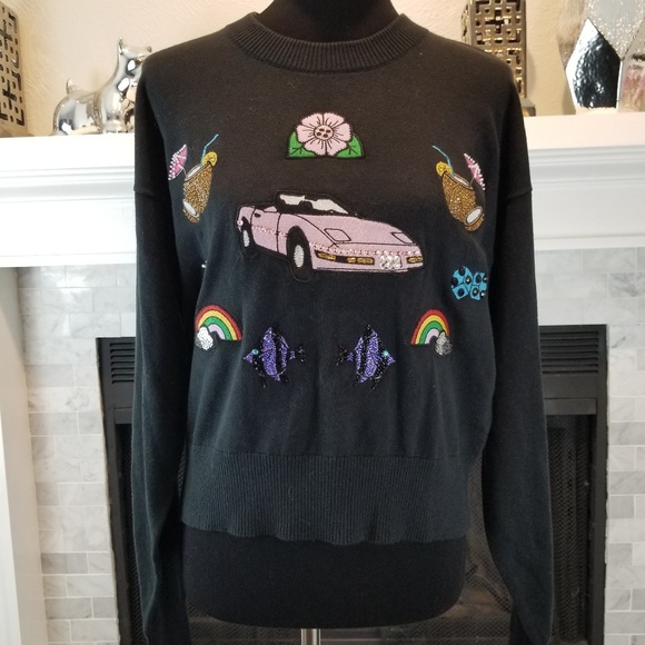 Wildfox Sweaters - Wildfox Pink Convertible Tropical Sweater